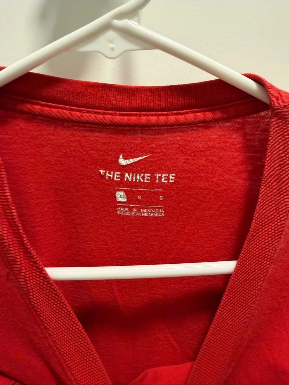 Nike Red Short-Sleeve T-Shirt with Black Swoosh